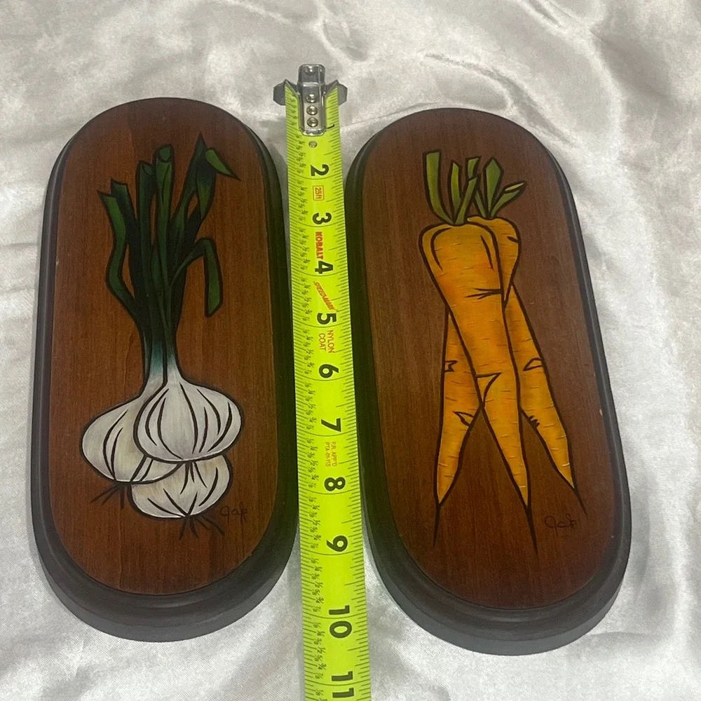 Vintage retro wood country kitchen signs veggie folk 9